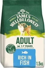 Image of James Wellbeloved Complete Dry Adult Cat Food Fish and Rice - 1.5 kg