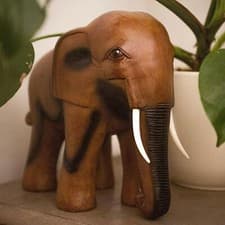 Image of Elephant Garden Ornament Large African Elephant Sculpture Statue Lawn Decoration