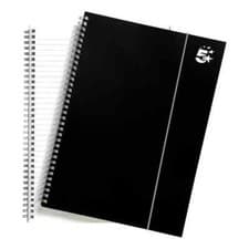 Image of 5 Star Office Notebook Wirebound 80gsm Ruled 160pp A4 Black (Pack of 6)