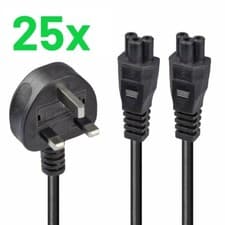 Image of (25x) Lindy UK 3-Pin to Dual IEC C5 'Cloverleaf' Power Splitter Cable 2.5m 30428