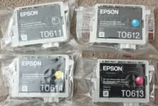 Image of Epson T0615 Ink Multipack x 4. T0611 Black T0612 Cyan T0613 Magenta T0614 Yellow