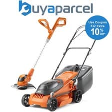 Image of Flymo 36V EasiStore 380R Cordless Lawnmower 38cm Twin 18v & Grass Trimmer Bare