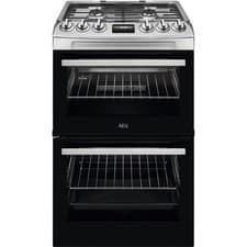 Image of AEG 550mm Double Gas Cooker 4-Burner Gas Hob S/Steel CGX1130ACM
