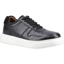 Image of Hush Puppies Wyatt Leather Men's Black Trainers