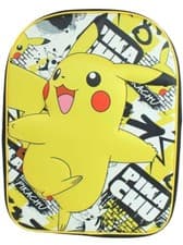 Image of 3D Pokémon School Backpack Featuring Pikachu, Yellow and Black #962