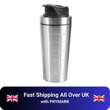 Image of Protein Shaker Bottle Leak-Proof Metal Stainless Steel Protein Mixer UK.