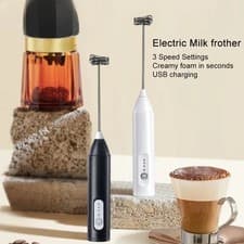 Image of USB Rechargeable Electric Milk Frother 3-Speed Handheld Coffee Foam Maker