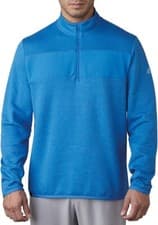 Image of Mens adidas Golf Performance Quarter Zip Fleece Backed Top, Blue, L or XL, NEW