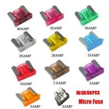 Image of Profile Mini (Micro) Blade Fuses (5A-40A) - Pack of 10/20/50 Car Van