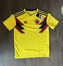 Image of Colombia 2018 World Cup Home Football Shirt Adidas Kids Size M 11/12 BNWT New
