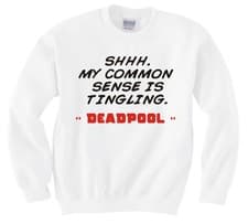 Image of DEADPOOL "SHHH QUOTE" SWEATSHIRT NEW