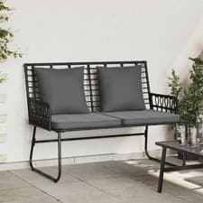 Image of Garden Bench Black and Anthracite Poly Rattan