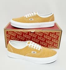 Image of VANS OFF THE WALL AUTHENTIC GOLD WHITE SKATE SHOES TRAINERS UK 4.5 WOMENS