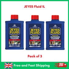 Image of Jeyes Fluid 1 Litre Original Outdoor Cleaner, Multiuse Disinfectant Pack of 3