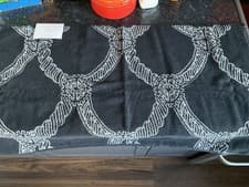 Image of TED BAKER BATH MAT BLACK GREY MONO BRAID 90x50 COTTON NEW WITH TAGS RRP £32