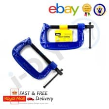 Image of 2Pc G Clamp Set 4" (100mm) Heavy Duty Screw G-Clamps for Wood & Metal Work