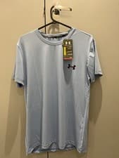 Image of Under Armour Blue Marl Threadborne Short Sleeve T Shirt Tee Size Men's Small