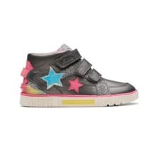 Image of Clarks Oslo Play Kids Trainers- Gun Metal Style- RRP £50