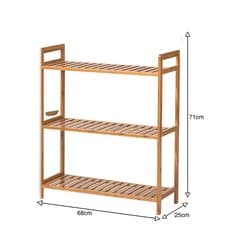 Image of 3/4/5 Tier Bamboo Storage Rack Shelving Shelf Unit Stand Home Kitchen Bathroom