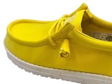Image of Hey Dude Wally Slub Canvas Mens Slip on Loafers Shoes Comfort Size 6,7,8,9,10 UK