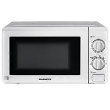 Image of Daewoo 20L White Manual 800W Microwave with Stainless Steel Cavity