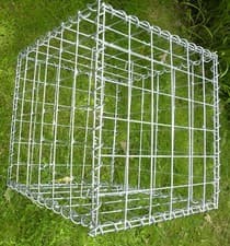 Image of 6x Garden Gabion basket 4mm hot dipped galvanised wire 75x75mm mesh 45x45x45cm