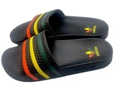 Image of Adidas Originals Sliders Size 8, 10, 11 UK Mens Adilette Rasta Jamaica Retro