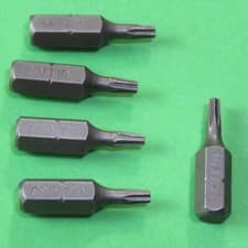 Image of TORX STAR T10 X 5 SCREWDRIVER BITS CHROME VANADIUM STEEL 1/4" HEX 25MM