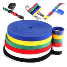 Image of 10/20mm One Wrap Hook and Loop Double Sided Cable Ties Various Sizes and Colours