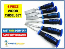 Image of 6 Piece Chisel Set Wood Work Professional Carbon Steel Grip Striking Cap UK 8-17