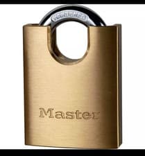 Image of Masterlock Solid Brass Padlock and Closed Shackle 50mm Standard