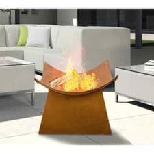 Image of Large Rusty Fire Pit Garden Heater Bowl Outdoor Cast Iron Round Log Burner NEW