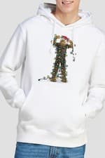 Image of Star Wars Christmas Chewbacca Tangled Lights Mens Hoodie S-2XL White