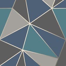 Image of Geometric Wallpaper Metallic Smooth Textured Apex Triangles Trellis Diamonds