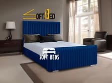 Image of Plush Velvet Sienna Upholstered Bed Frame Storage Option Double King Super King