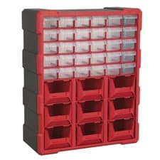 Image of Sealey Cabinet Box 39 Drawer - Red/Black APDC39R