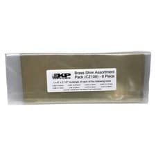 Image of Brass Shim Assortment Pack (CZ108) - 6" x 2 1/2" Rectangle - 8 Piece Set
