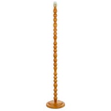 Image of Oak Wooden Classic Standing Floor Lamp Base with Rippled Pole Design by Happy...