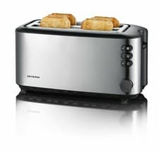 Image of Severin Automatic Long Slot Toaster 4 Slice 1400W Brushed Stainless Steel AT2509