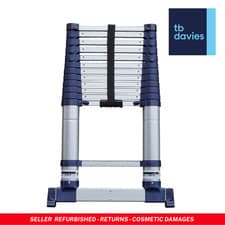 Image of TBDavies Telescopic Ladder Aluminium 3.2m & 3.8m Extendable Ladder - REFURBISHED