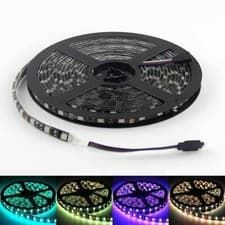 Image of DC12V 1m 5m 10m 20m 5050 RGB Color 60LEDs/M LED Light Strip Flexible PCB Black