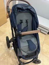 Image of kinderkraft stroller, navy blue and grey