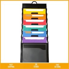 Image of Durable Colour Coded Cascading Hanging Wall File Folder A4 6 Pocket Organiser
