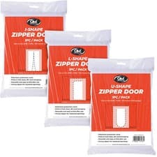 Image of Polythene Zipper Dust Sheet Door Cover | Protective Plastic Paint Guard Barrier