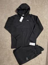 Image of PUMA PUMATECH Full Tracksuit Black - Zip Hoodie & Matching Pants - Size S - BNWT