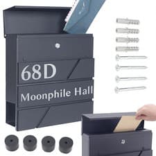 Image of Personalised Letter Post Box Large Mail Box Lockable Outdoor Wall Mount Mailbox