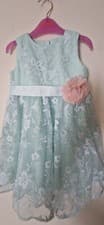 Image of Monsoon Girls Green Flower Dress 18-24 months