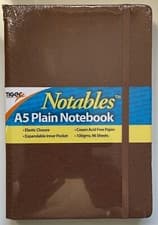 Image of A5 SOFT FEEL PLAIN NOTEBOOK EXPANDABLE POCKET LIGHT BROWN