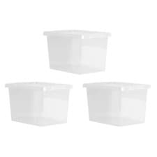 Image of Wham Crystal Storage Box With Lid 20L 3 Pack