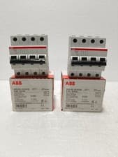 Image of ABB S203-B16N MINIATURE CIRCUIT BREAKER 16AMP 4POLE LOT OF 2 PCS FREE FAST